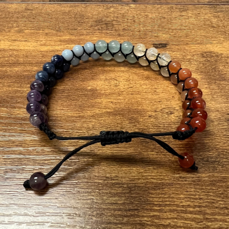 Chakra double row string bracelet