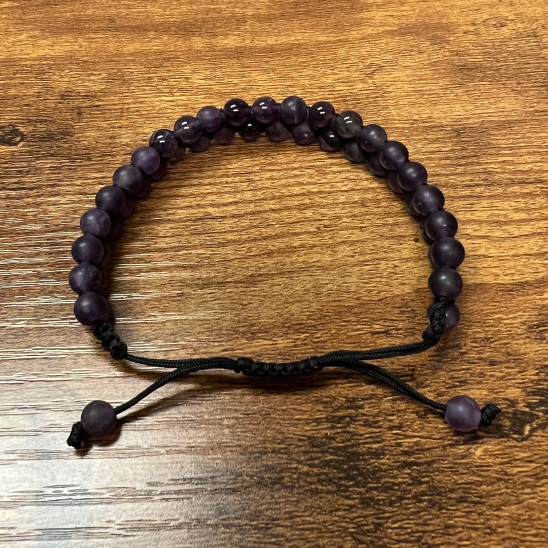Amethyst double row string bracelet
