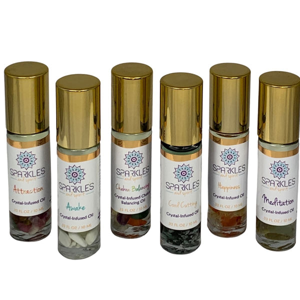 Set of 6 Crystal-Infused Oils