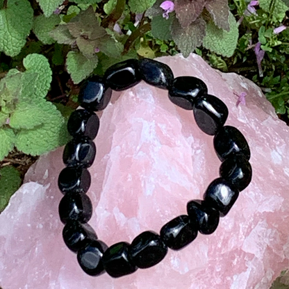 Black obsidian chunky bracelet 12mm