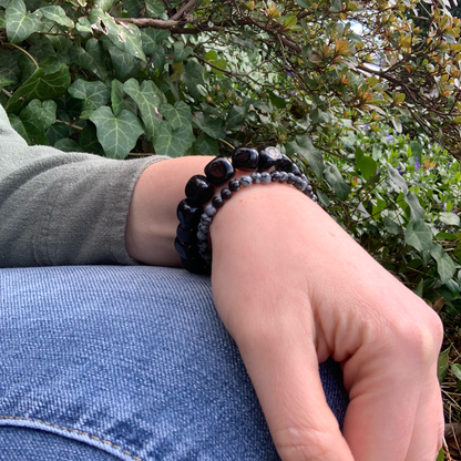 Snowflake Obsidian bracelet 4mm