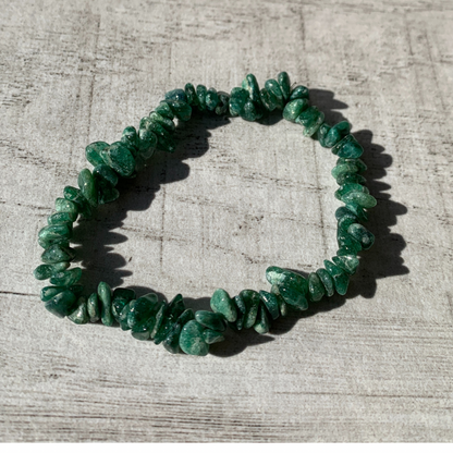 Green Aventurine (dark green) chip bracelet