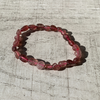 Strawberry quartz nugget bracelet