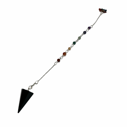Pendulum Black Tourmaline and Chakra chain