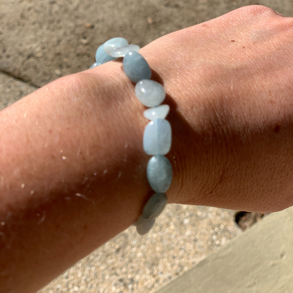 Aquamarine nugget bracelet