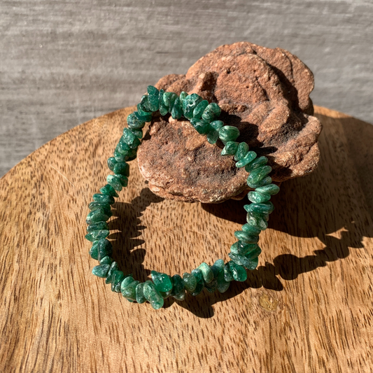 Green Aventurine (dark green) chip bracelet