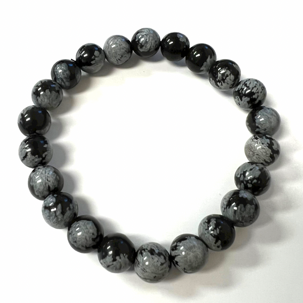 Snowflake Obsidian bracelet 8mm